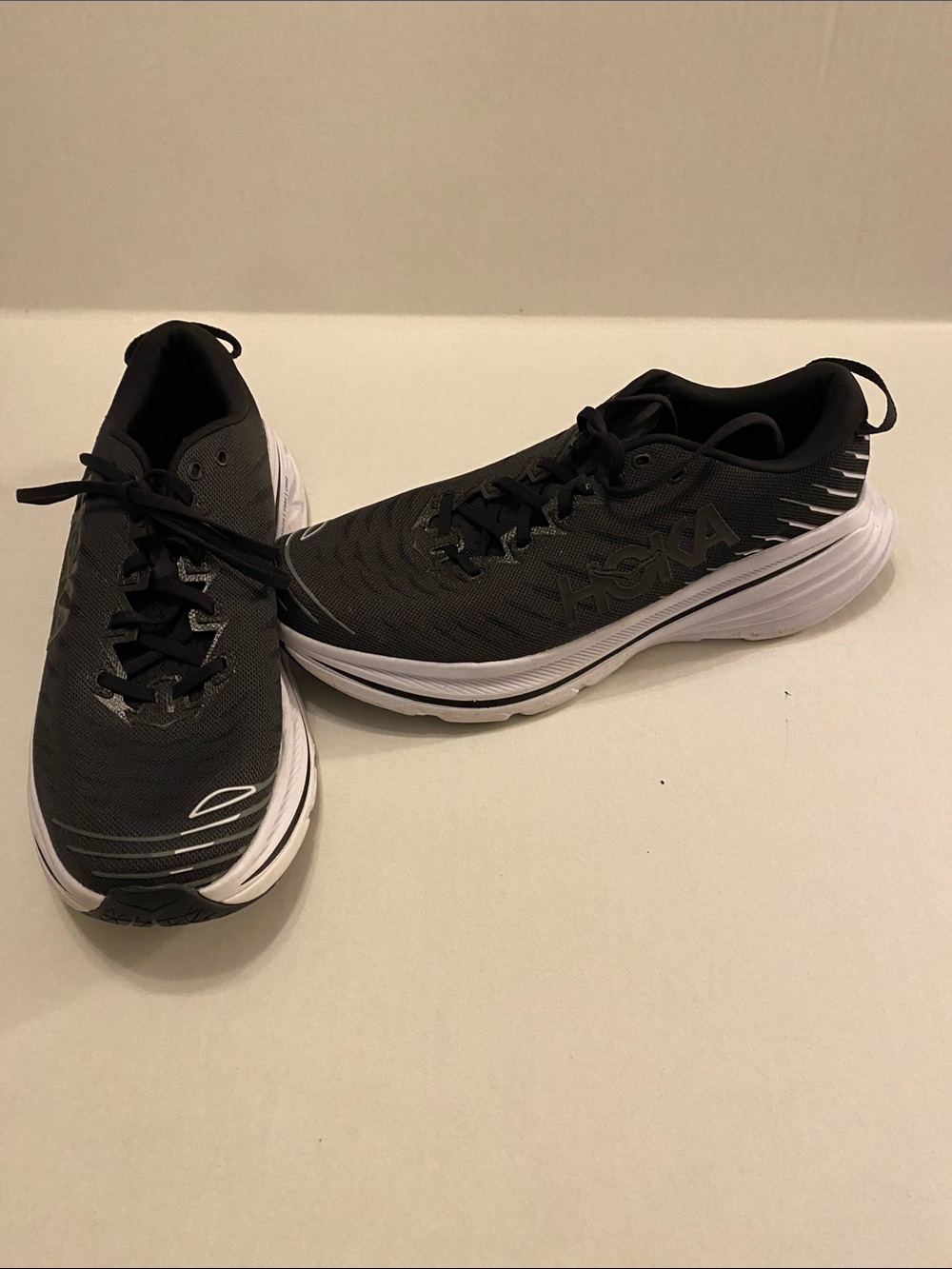 Hoka Black and White Lightweight Running Shoes